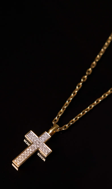 Cordão de Ouro 18k - Pingente Crucifixo